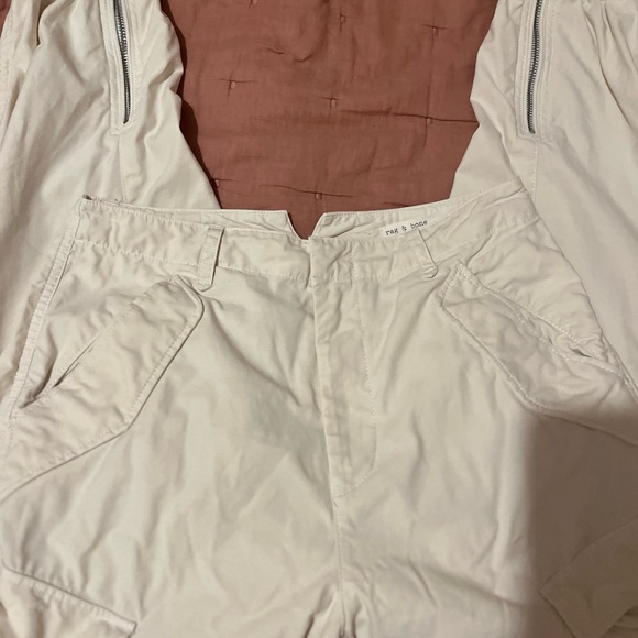 rag & bone field cotton cargo jogger in cream size 28 relaxed fit high waisted - Picture 4 of 11
